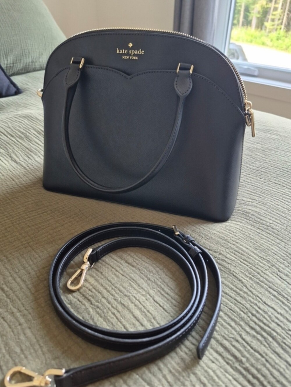 kate spade Black Leather Dome Satchel